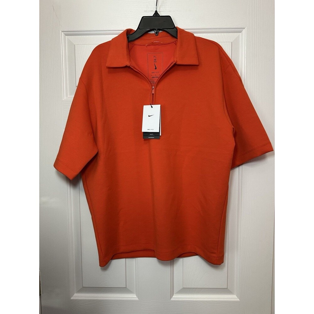 Size M Nike 24.7 Impossibly Soft Dri-FIT 1/4-Zip Polo Orange IF2908-633 Men NEW